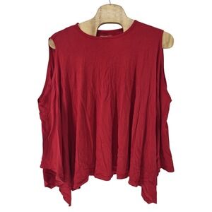 Free-est Free People Womens‎ Red Oversized Tank Top Size Small
